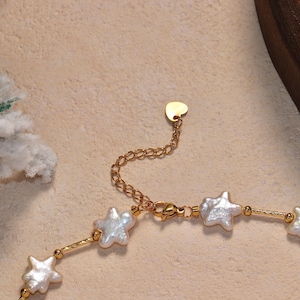 12mm Freshwater Star Pearl Necklace, Gold Natural Star Pearl Pendant, Waterproof Necklace, Celestial Star Necklace, Christmas Gift For Her image 6
