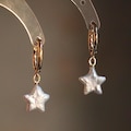 Freshwater 12mm Star Moon Pearl Earring Hoop, Dainty Iridescent Baroque Star Pearl Necklace, Minimalist Celestial Earring, Gift For Her product logo