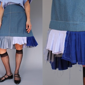 Handmade Selfmade Upcycle Denim Skirt