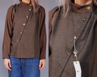 Vintage Oversized Deadstock Blizz Asymmetric 80s Blouse