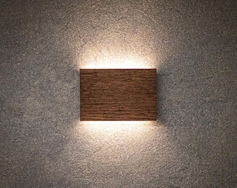 Moderne Eiche Wandleuchte, Flur LED Leuchte, Treppen Ambiente, Mart Design