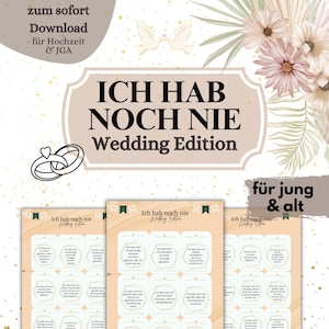 Más de 50 tarjetas Never Have I Ever Wedding Edition, juego de despedida de soltera, juego de bodas, descarga instantánea en formato PDF