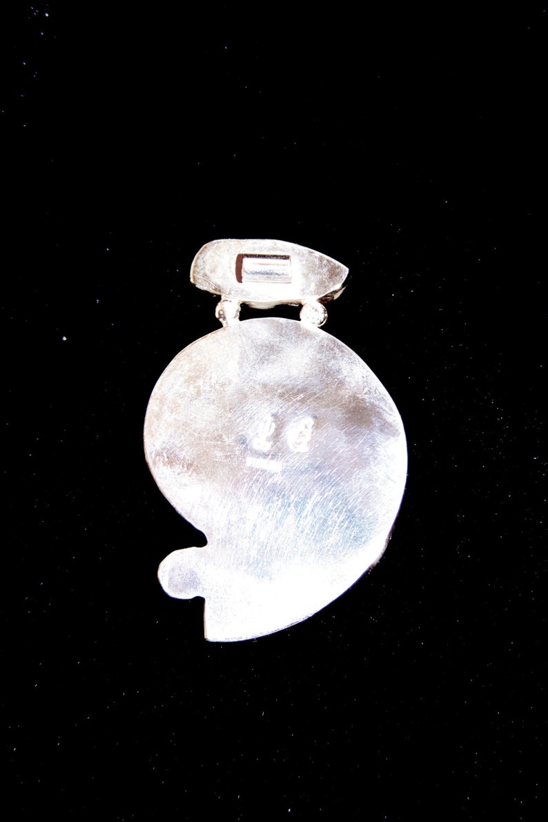 Biwa Freshwater Pearl Ammonite and Citrine Sterling Silver Fine Art Jewelry Pendant image 8