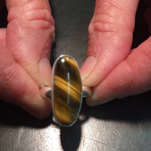 Tiger Eye Sterling Silver Cocktail Ring size 8 image 4