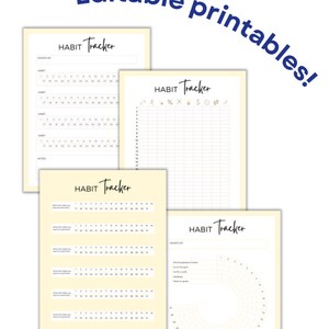 Habit Tracker Printable, Daily habit tracker, Motivation, Journal, Weekly habit tracker, Goal tracker, Organizer