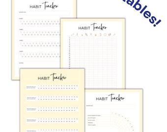 Habit Tracker Printable, Daily habit tracker, Motivation, Journal, Weekly habit tracker, Goal tracker, Organizer