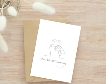 Trost Karte Umarmung – Geschenk für Freundin, liebevolle Worte, Karte für Trost , liebevolle Aufmerksamkeit , ich denk an dich Karte