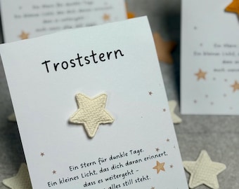 Troststern • Mutspender Geschenk • Kleiner Trost für dunkle Tage • Trost   • Mini Aufmunterung • Mutkarte • Kraft schenken • Stoffstern