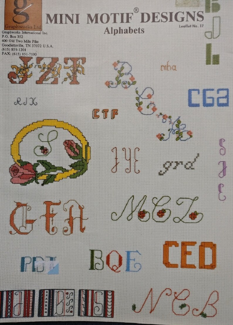 Mini Motif Designs Alphabet Cross Stitch Pattern Book by Graphworks Etsy