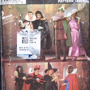 Simplicity Costume Cape Robe Adult Teen Pattern 0636
