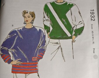 Kwik Sew Misses Top Sweatshirt Pattern 1932