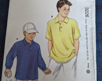 Kwik Sew Boys Shirt Pattern 3226