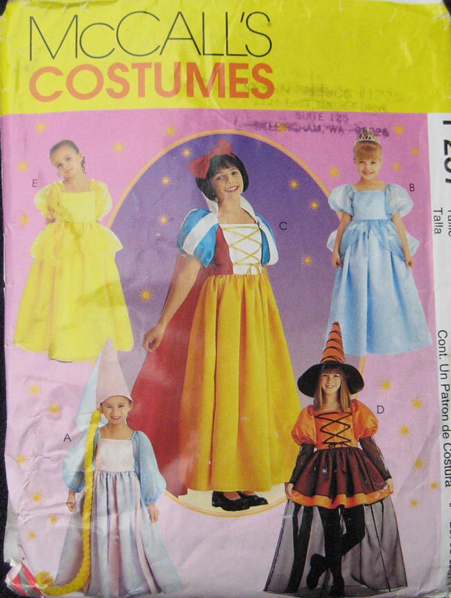 Mccalls Halloween Girls Costume Pattern Cinderella Snow White Etsy
