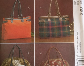 McCalls Fashion Accessories Satchel Bags Pattern 5487