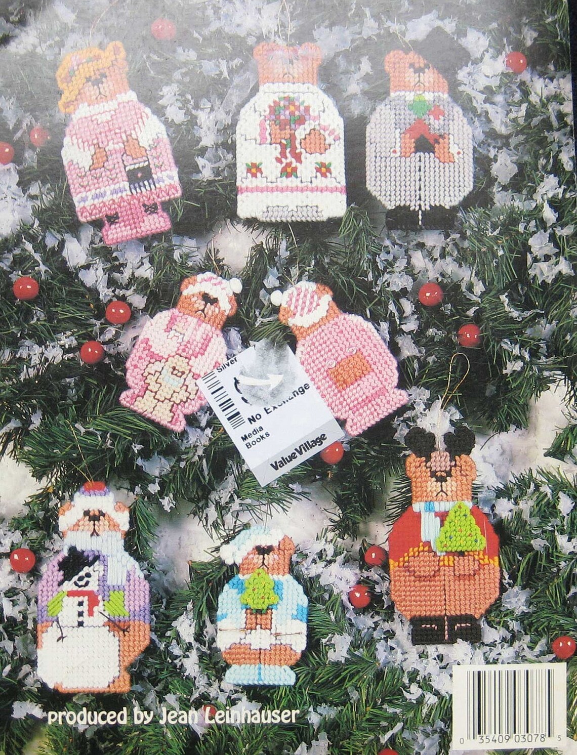 Plastic Canvas Teddy Bear Christmas Ornaments Pattern Book Etsy