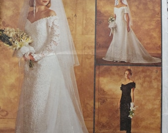 McCalls Misses Wedding Dress Bridal Gown and Bridesmaid Dress Pattern 7451