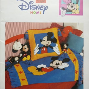 Disney Home Mickey and Minnie Blanket Pillow Applique Sewing Pattern Book