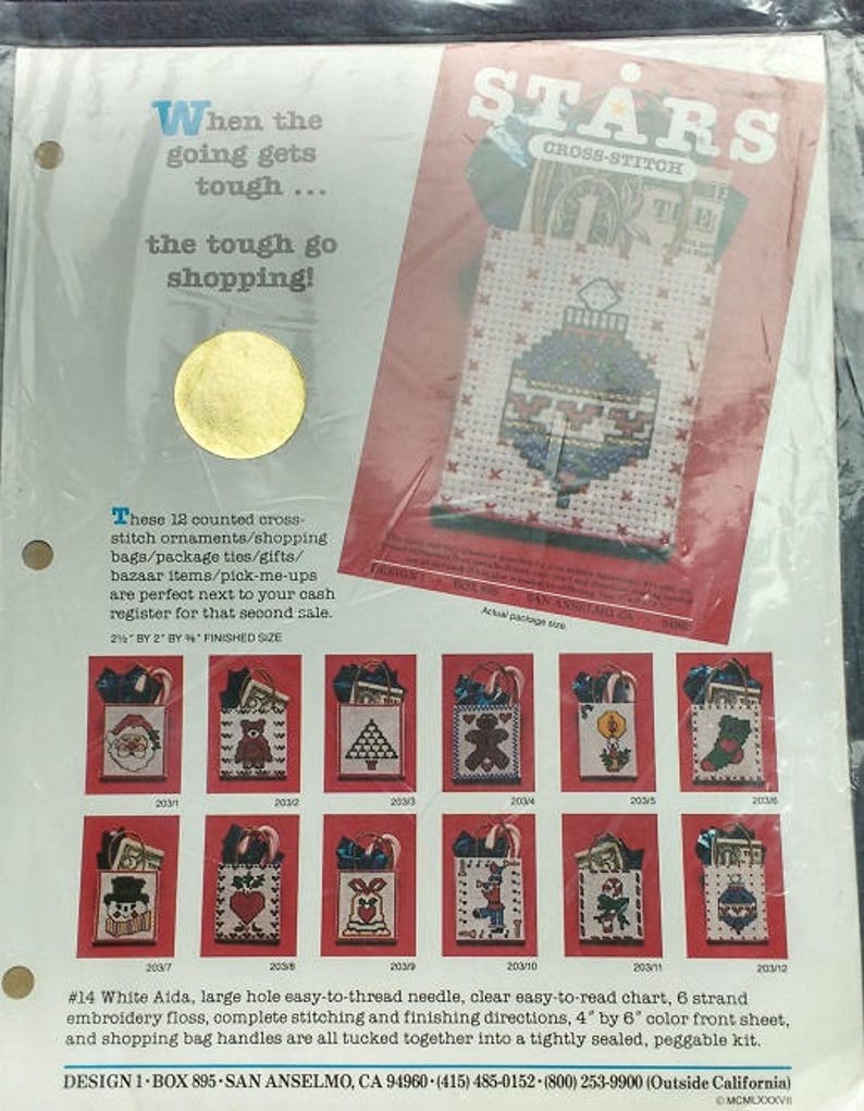 Mary Maxim Design 1 Christmas Ornaments Cross Stitch Kit Etsy