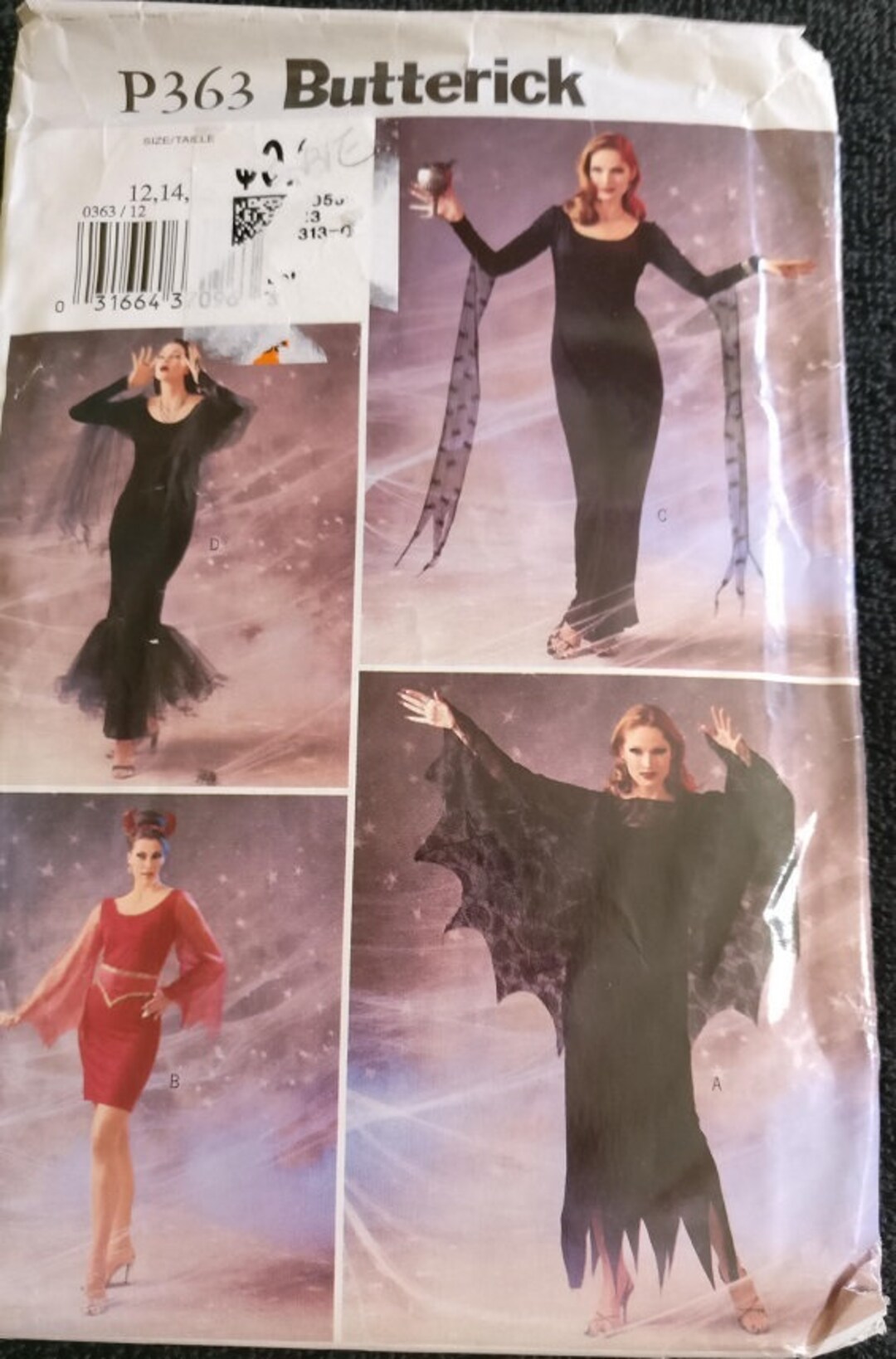 Butterick Misses Halloween Costume Pattern P363 Etsy