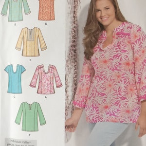 Simplicity Misses Tunic Top Pattern 1461 Plus Size