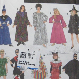 Simplicity Halloween Childrens Costume Pattern Witch Clown Wizard 9175 ...