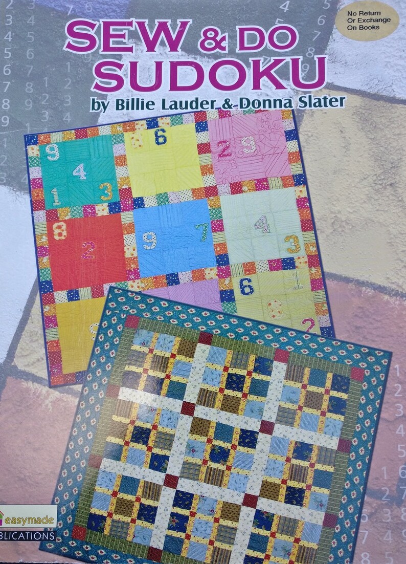Sew And Do Sudoku Quilt Book By Billie Lauder And Donna Slater Etsy
