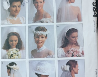 McCalls Wedding Bridal Veil Headpiece Pattern 7984