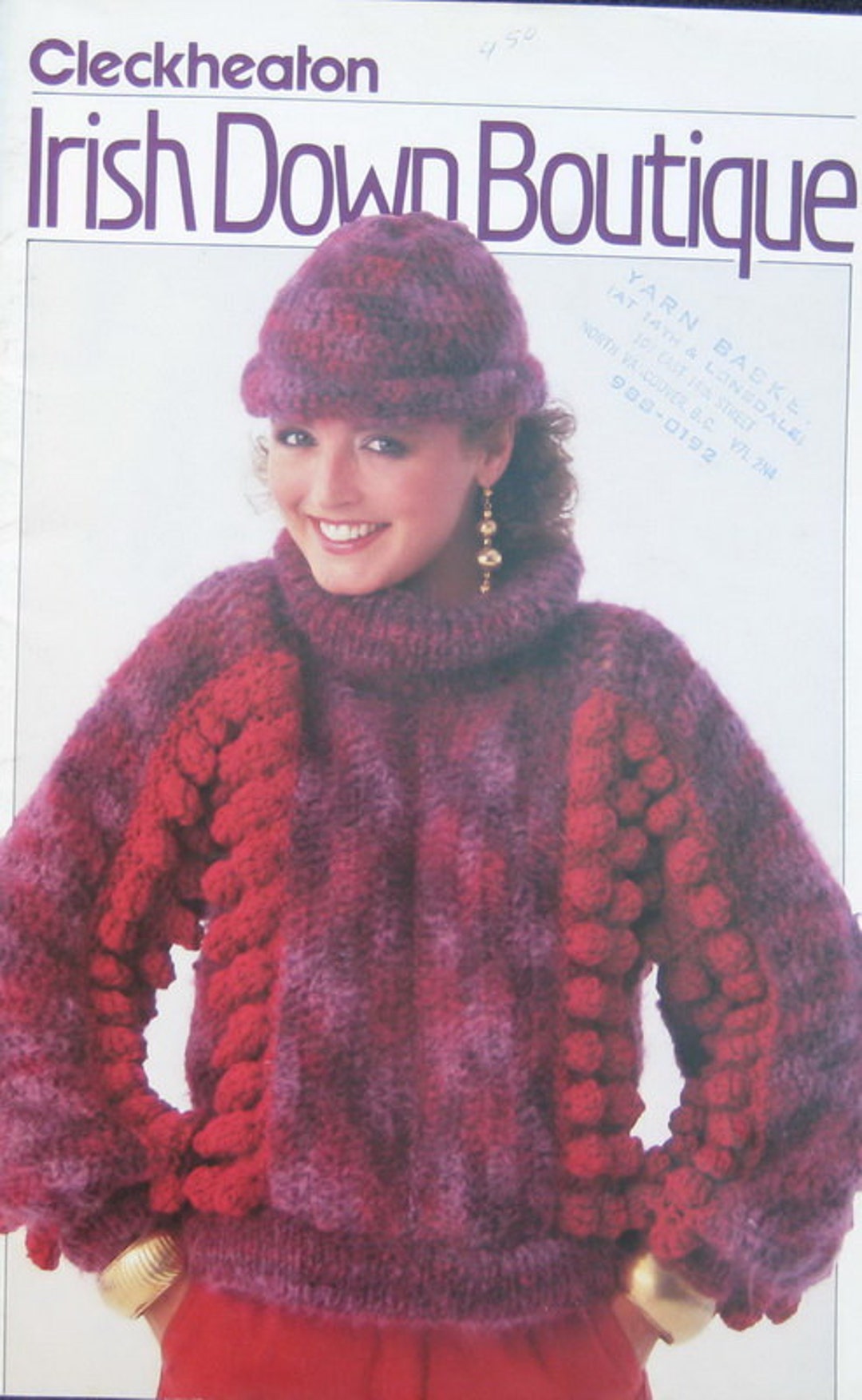 Cleckheaton Knitting Pattern Book Ladies Sweater Irish Down Boutique Etsy