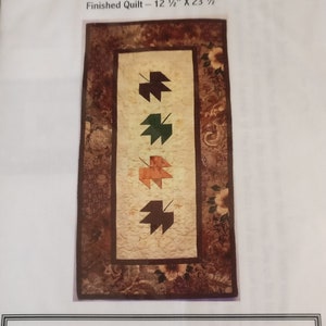 Falling Leaves Quilted Table Runner Pattern by Time Well Spent Quilts