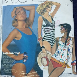1974 Vintage Sexy Swim Suit One Piece Sewing Pattern Simplicity