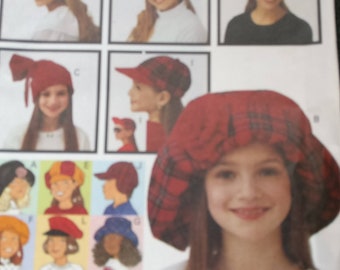Butterick Boys Girls Fashion Hats Pattern 6942