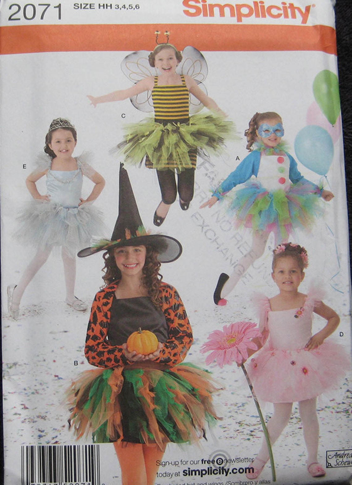 Simplicity Halloween Girls Costume Pattern Tutu Witch Etsy