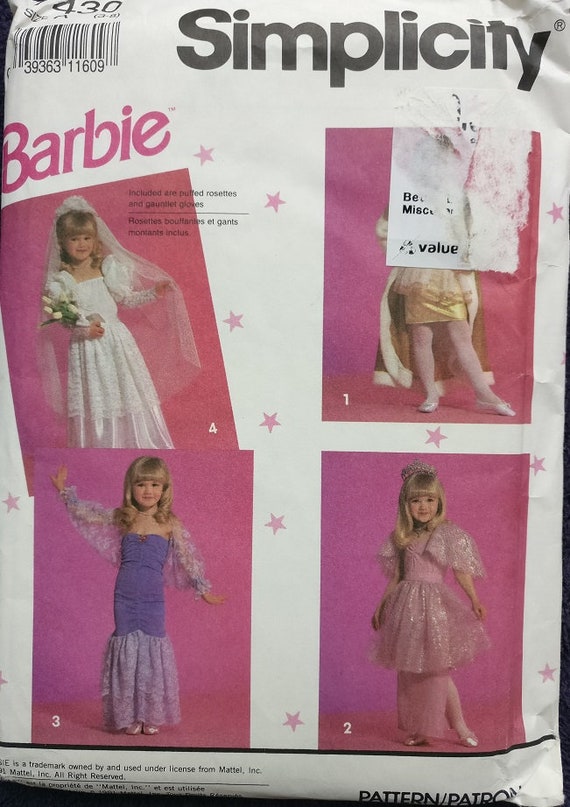 Déguisement Barbie pour filles Simplicity 7430 -  France