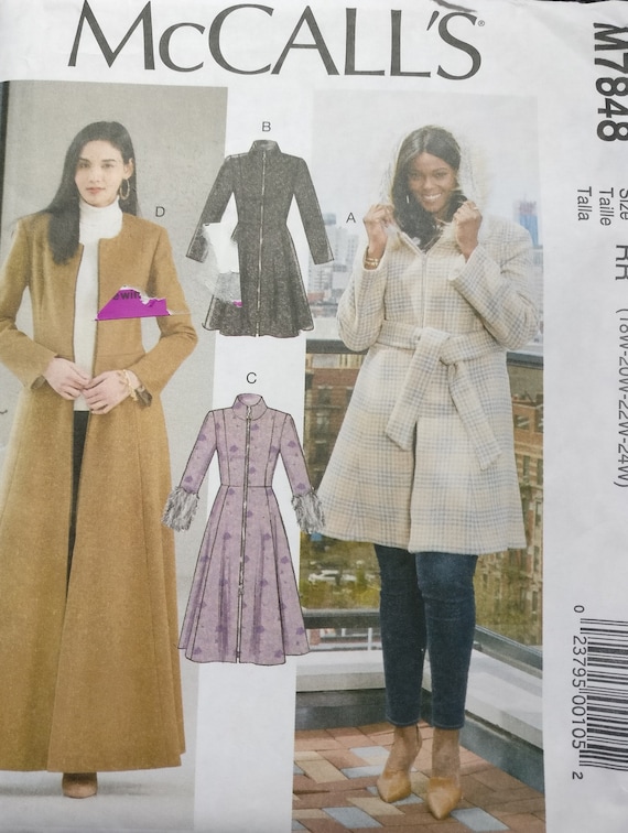 Mccalls Misses Coat Pattern M7848 Plus Size