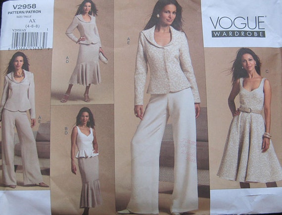 Vogue Womens Wardrobe Pattern V2958 - Etsy