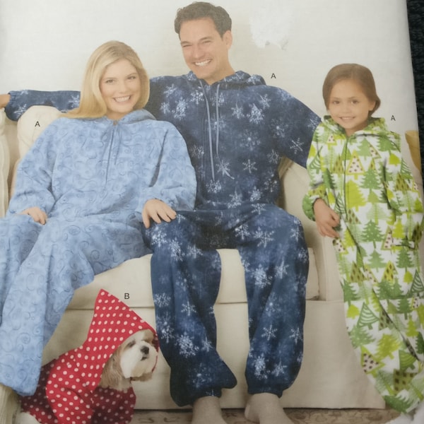 Simplicity Childs Teens Adult Fleece Pajamas Jumpsuit Pattern 1731