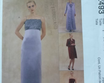 McCalls Misses Evening Gown Dress Pattern 2493