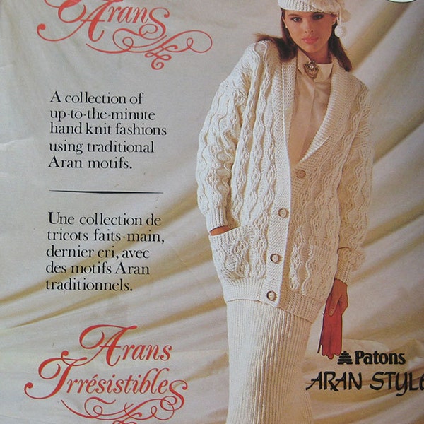 Patons Irresistible Arans Knitting Pattern Book