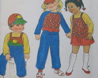 Vintage Butterick Childrens Overalls Top Pants Pattern 4192