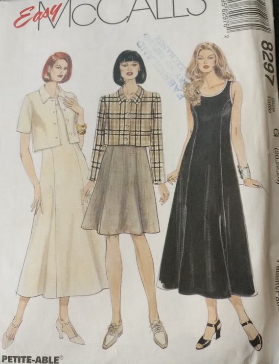 McCalls Misses Jacket Dress Pattern 8297 Plus Size
