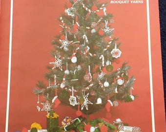 Bouquet Merry Christmas Knitting Crochet Ornaments Pattern Leaflet