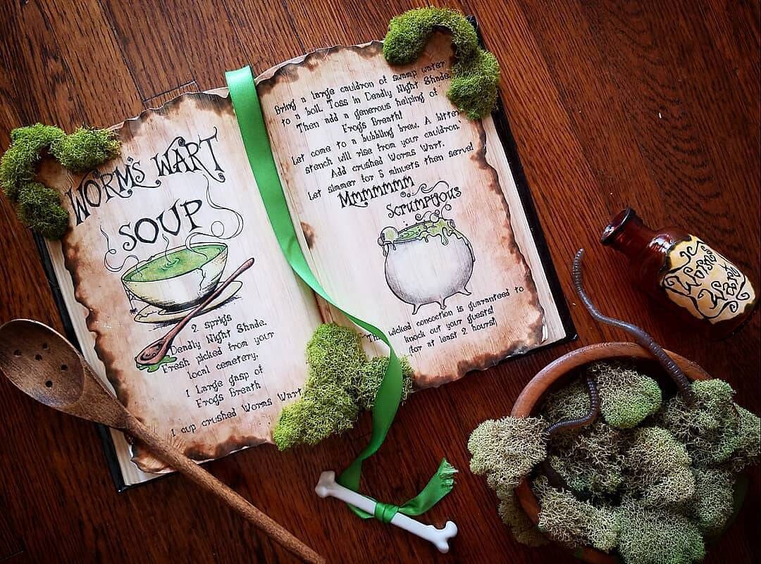 Nightmare before christmas sally recipe worms wart soup spell book ha…