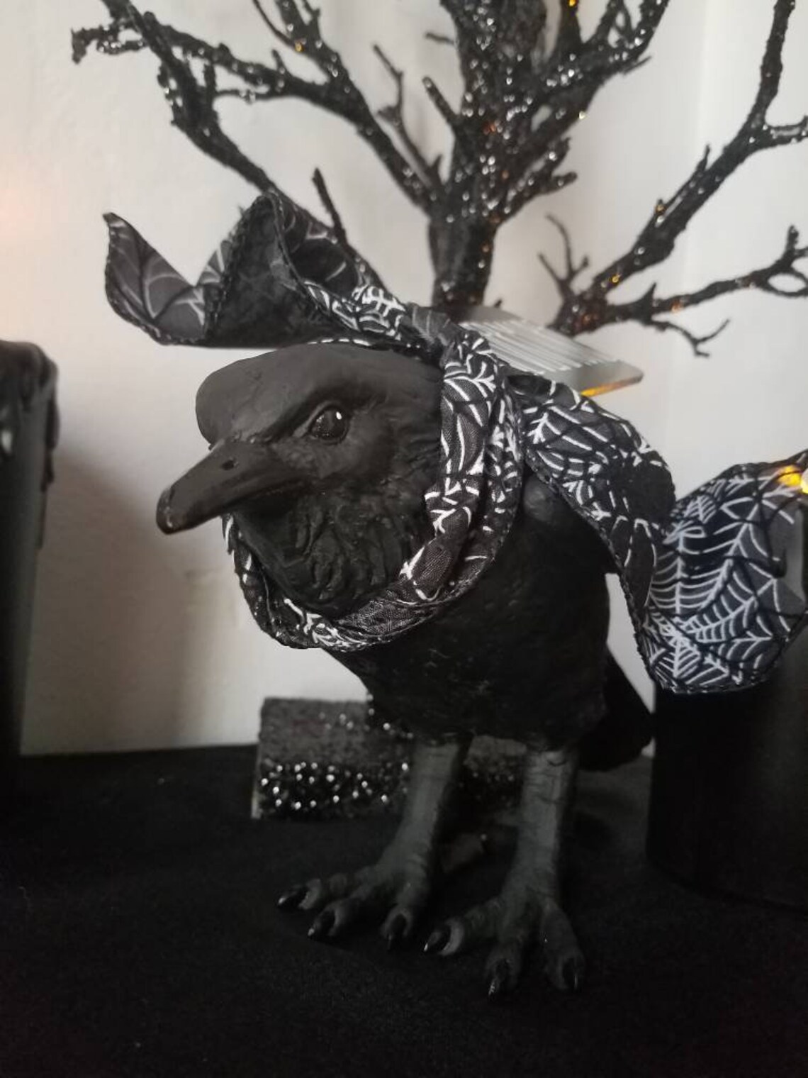resin raven statue