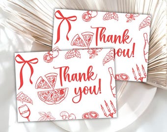 Editable Pizza Special Delivery Thank You Card A Special Delivery is On The Way Baby Shower Thank You Tag Gender Neutral Wine PD02