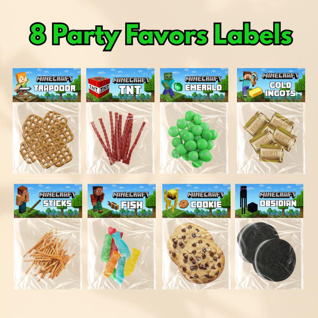 Editable Minecraft Treat Bag Toppers