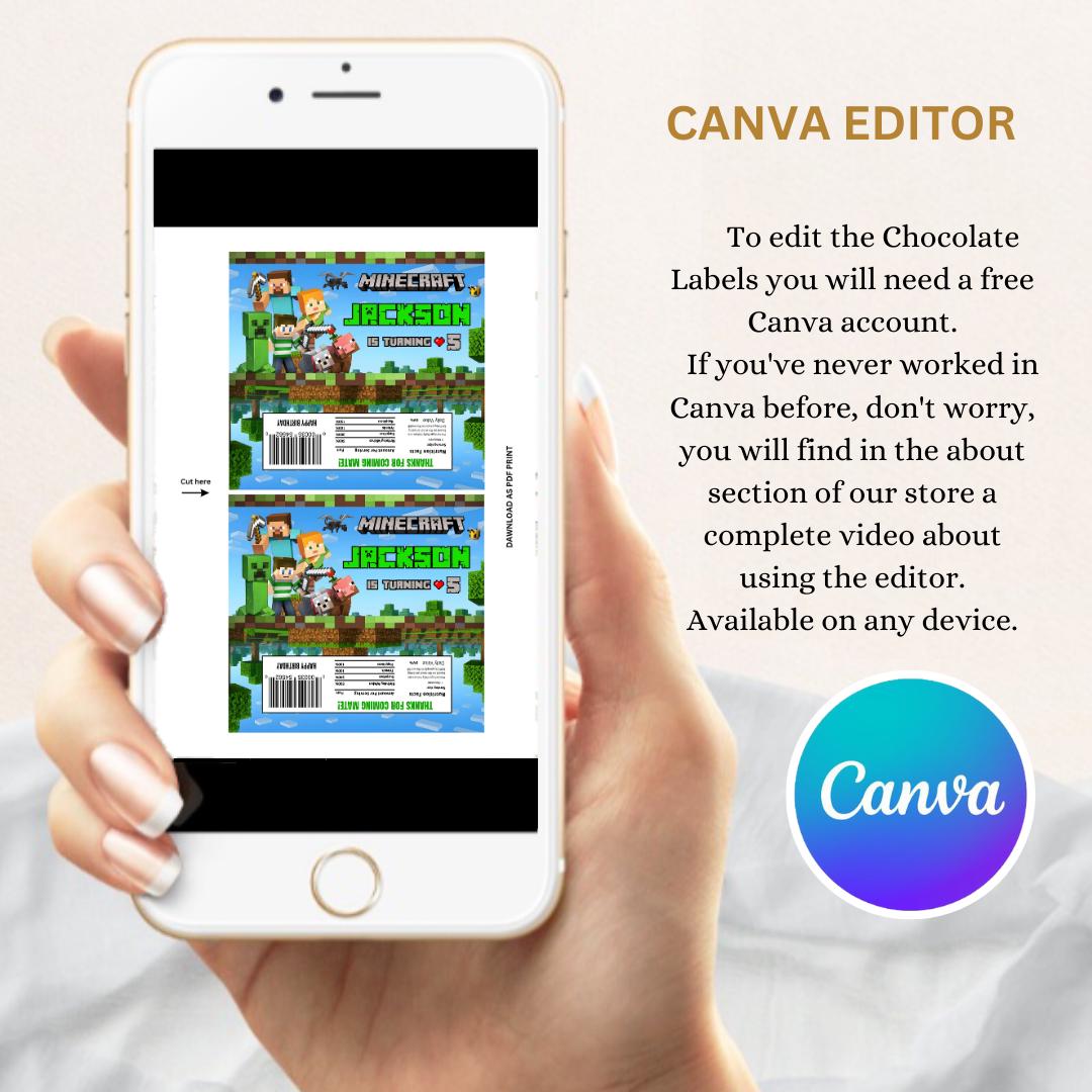 Editable Candy Wrapper Canva Template