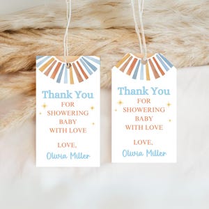 Hier kommt der Sohn Baby Shower Favors Tags Sonshine Baby Shower , Junge Baby Shower Dankeschön Tag Blue Boy Sunshine Party Decor SUN01