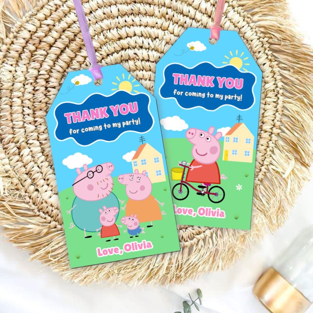 Peppa Pig Thank You Tags Girl Peppa Pig Giveaway Labels Peppa Pig ...
