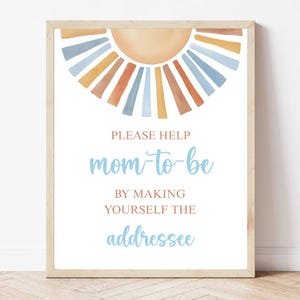 Editable Envelope Station Sign Game Here Comes The Son Baby Shower Table Sign Sonshine Baby Shower Boy Baby Shower Blue Custom Sign SUN01