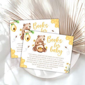 Bewerkbaar A Little Hunny Is On The Way Boeken voor baby Kaart Babyshower Zoete honing Schattige teddybeershowerboeken voor baby moeder tot bij HUN01